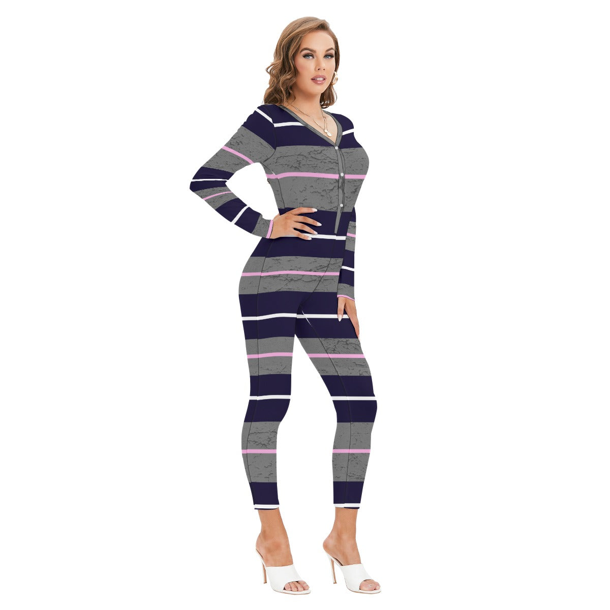 Felise KaBobo - Women's Plunging Neck Jumpsuit