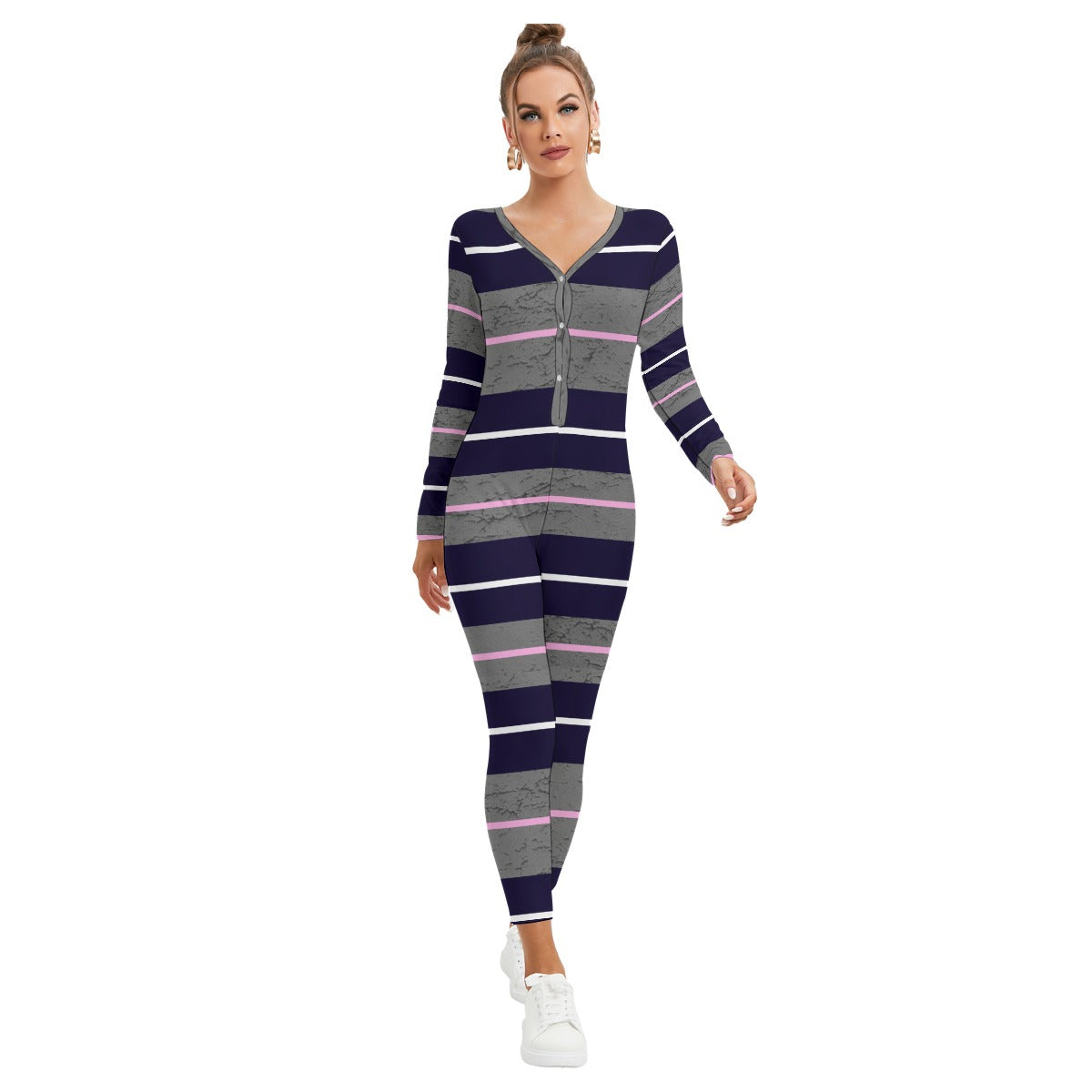 Felise KaBobo - Women's Plunging Neck Jumpsuit