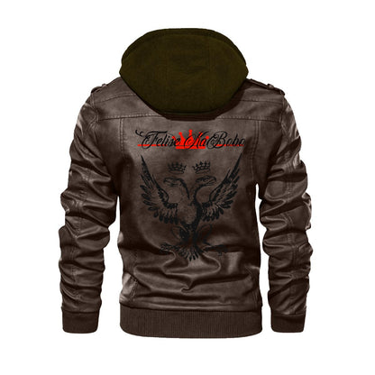 Felise KaBobo - Men's Hooded Leather Jacket