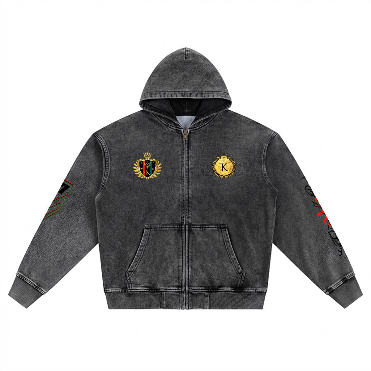 Felise KaBobo - Men’s Washed Denim Zip Hoodie