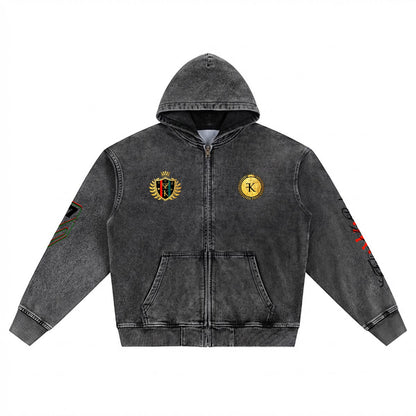 Felise KaBobo - Men’s Washed Denim Zip Hoodie