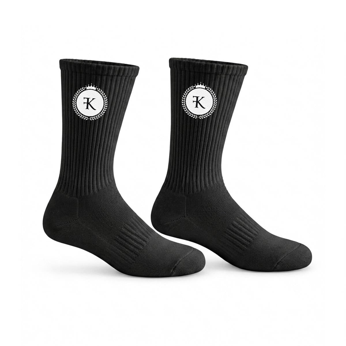 Felise KaBobo - Embroidered  Emblem Crew Socks|Cotton