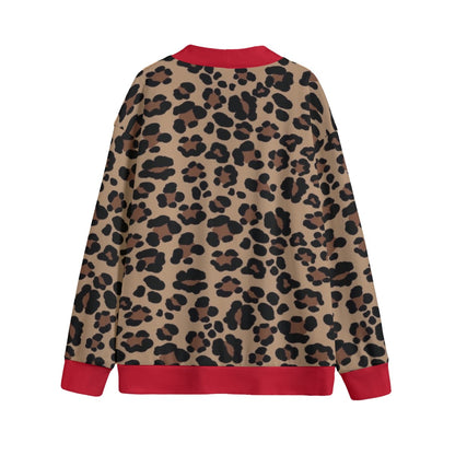 Felise KaBobo - V-neck Knitted Fleece Cardigan With Button Closure