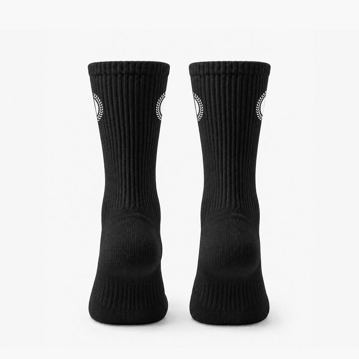 Felise KaBobo - Embroidered  Emblem Crew Socks|Cotton