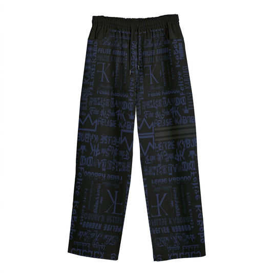 Felise KaBobo - Graffitti blue Straight Casual Pants