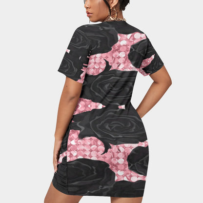 Felise KaBobo - Stacked Hem Dress With Short Sleeve - Plus Size Fashion