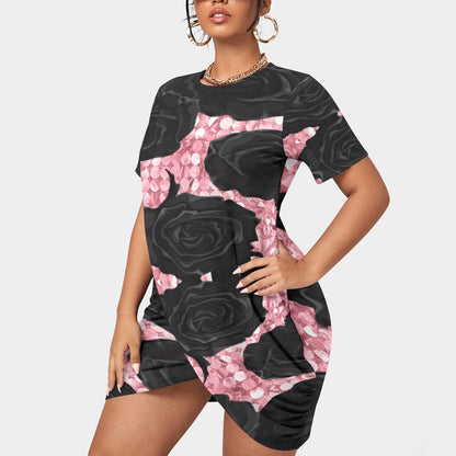 Felise KaBobo - Stacked Hem Dress With Short Sleeve - Plus Size Fashion