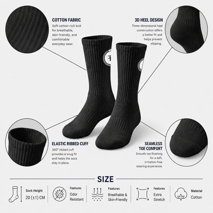 Felise KaBobo - Embroidered  Emblem Crew Socks|Cotton