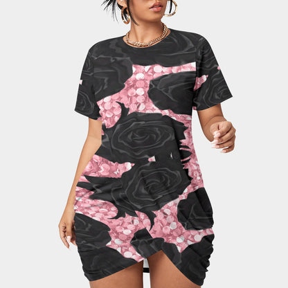 Felise KaBobo - Stacked Hem Dress With Short Sleeve - Plus Size Fashion