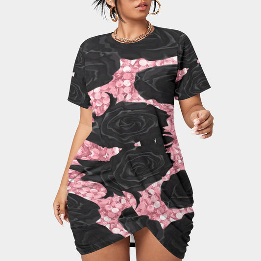 Felise KaBobo - Stacked Hem Dress With Short Sleeve - Plus Size Fashion