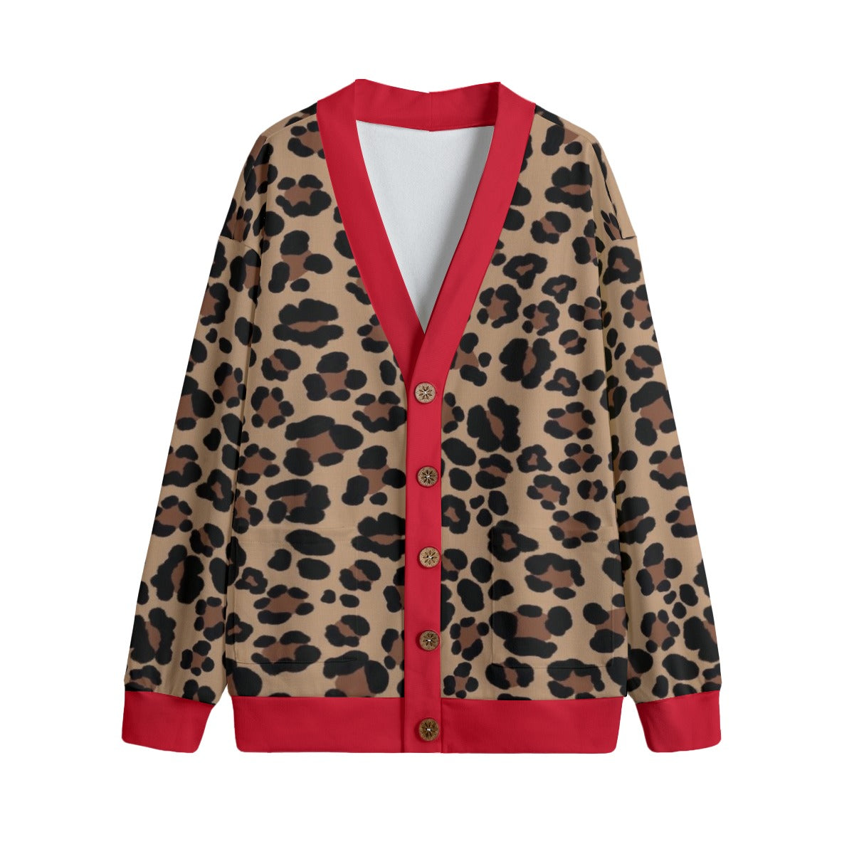 Felise KaBobo - V-neck Knitted Fleece Cardigan With Button Closure