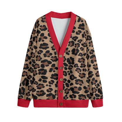 Felise KaBobo - V-neck Knitted Fleece Cardigan With Button Closure