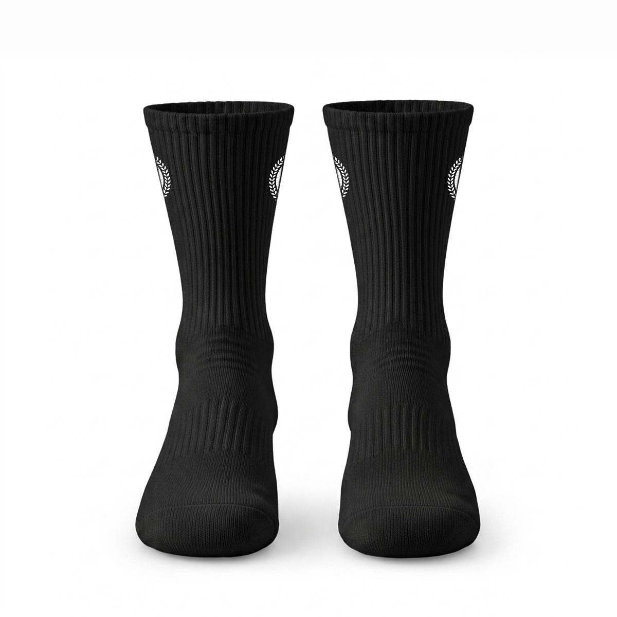 Felise KaBobo - Embroidered  Emblem Crew Socks|Cotton