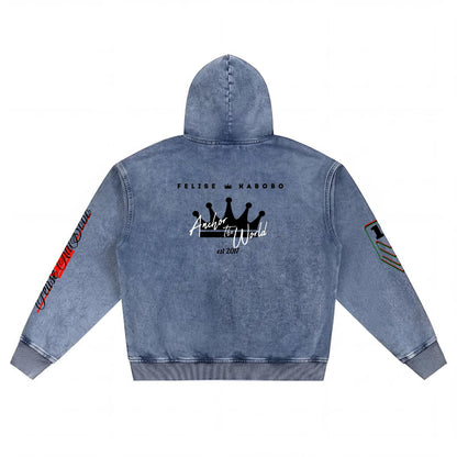 Felise KaBobo - Men’s Washed Denim Zip Hoodie
