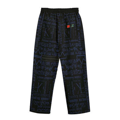 Felise KaBobo - Graffitti blue Straight Casual Pants