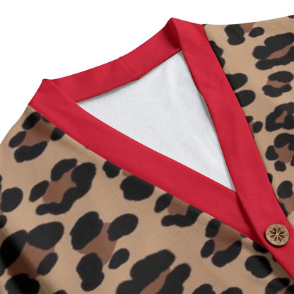 Felise KaBobo - V-neck Knitted Fleece Cardigan With Button Closure