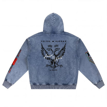 Felise KaBobo - Men’s Washed Denim Zip Hoodie