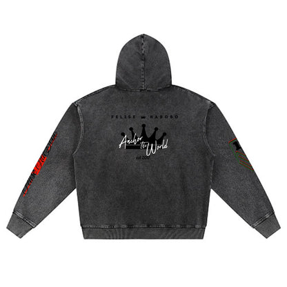 Felise KaBobo - Men’s Washed Denim Zip Hoodie